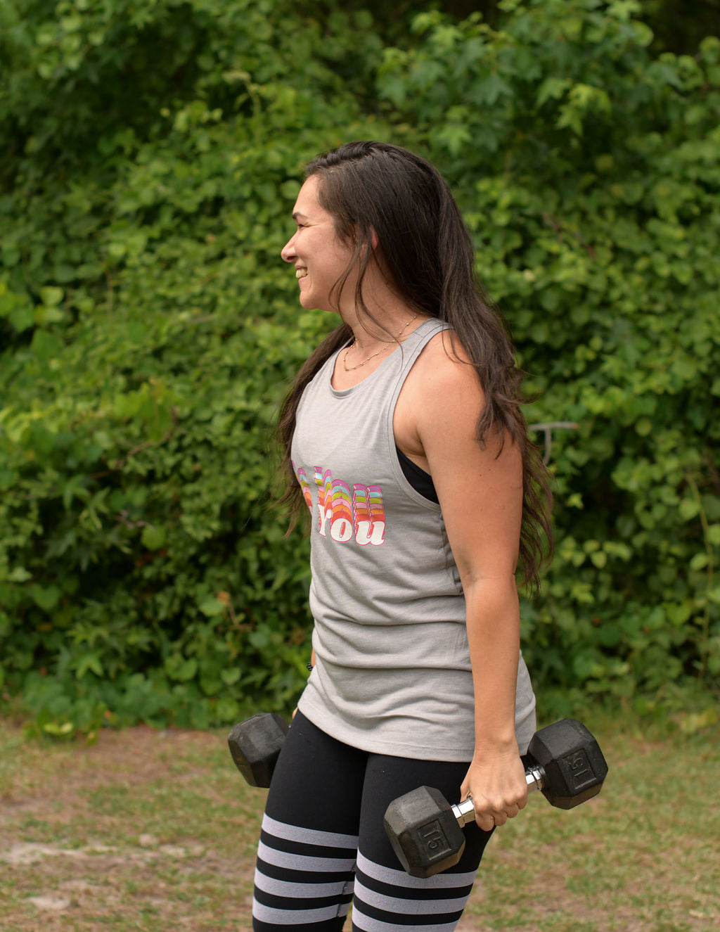 S.L.A.M. Be You Light Gray Performance Racerback Tank