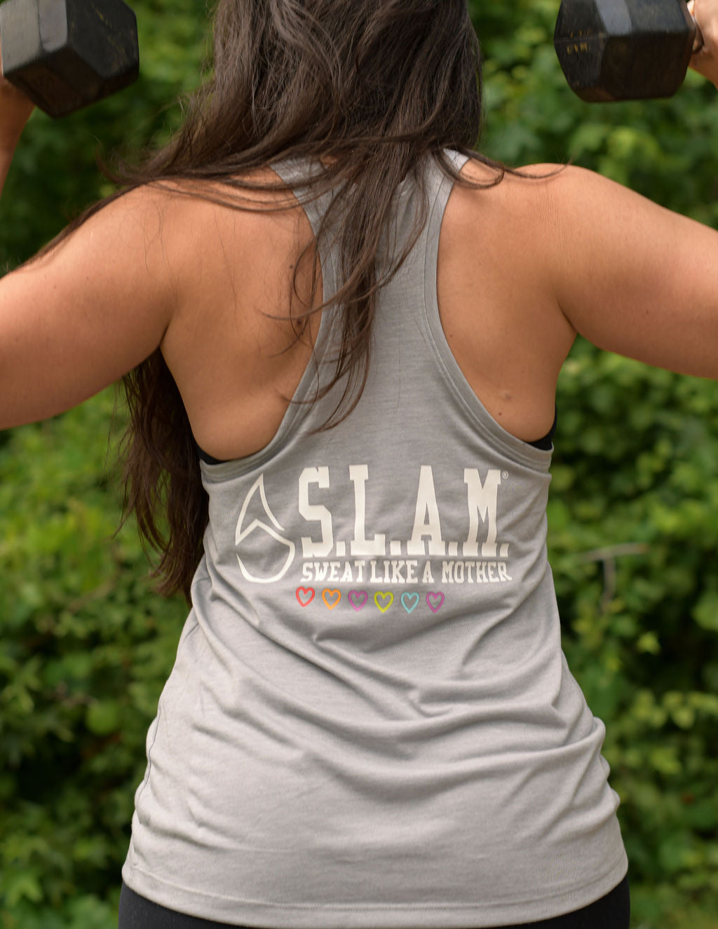 S.L.A.M. Be You Light Gray Performance Racerback Tank