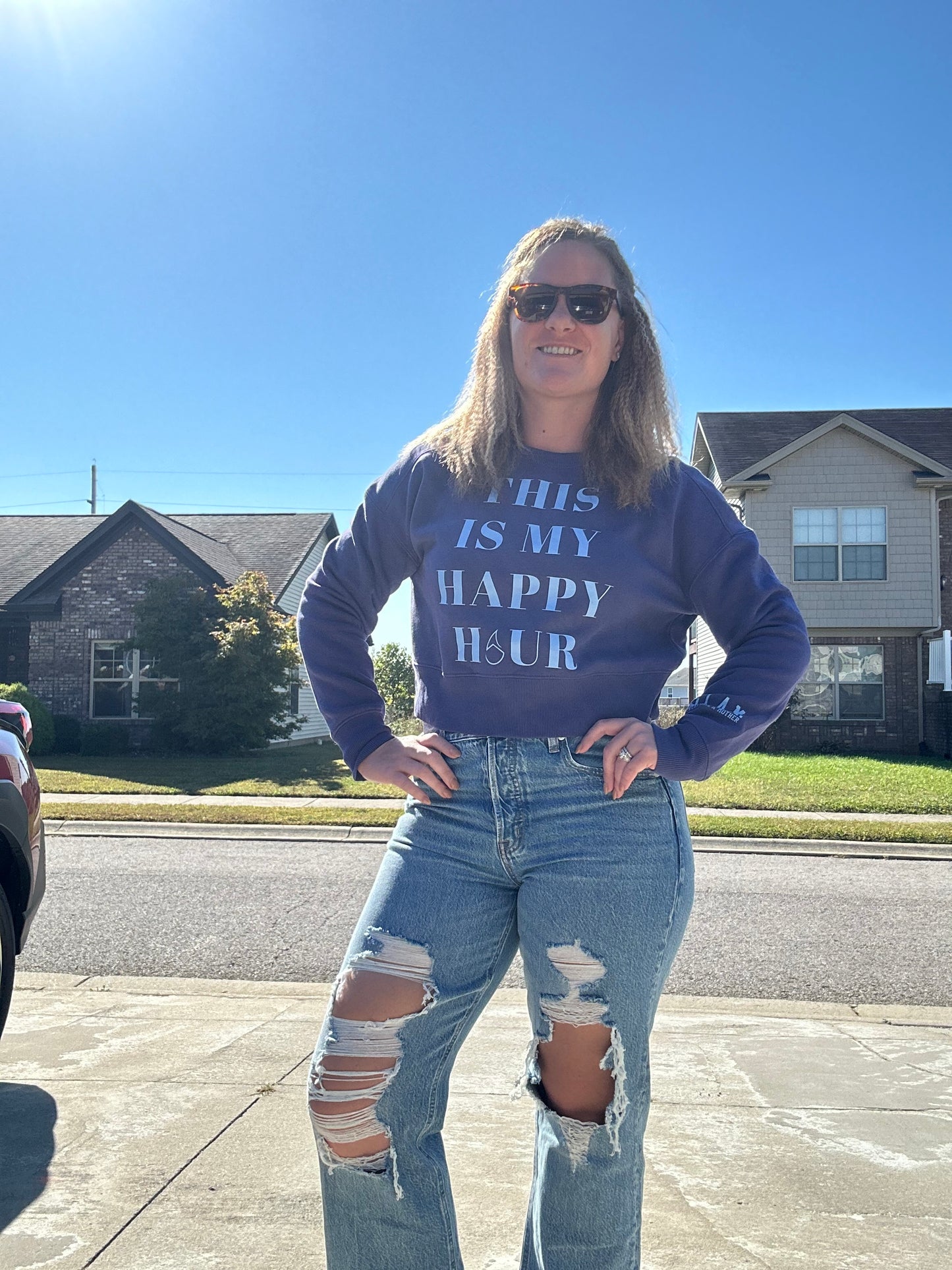 *Preorder* This Is My Happy Hour SLAM Crop Sweatshirt