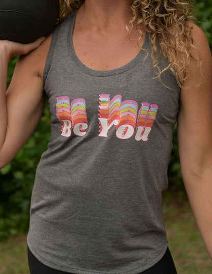 S.L.A.M. Be You Gray Triblend Racerback Tank