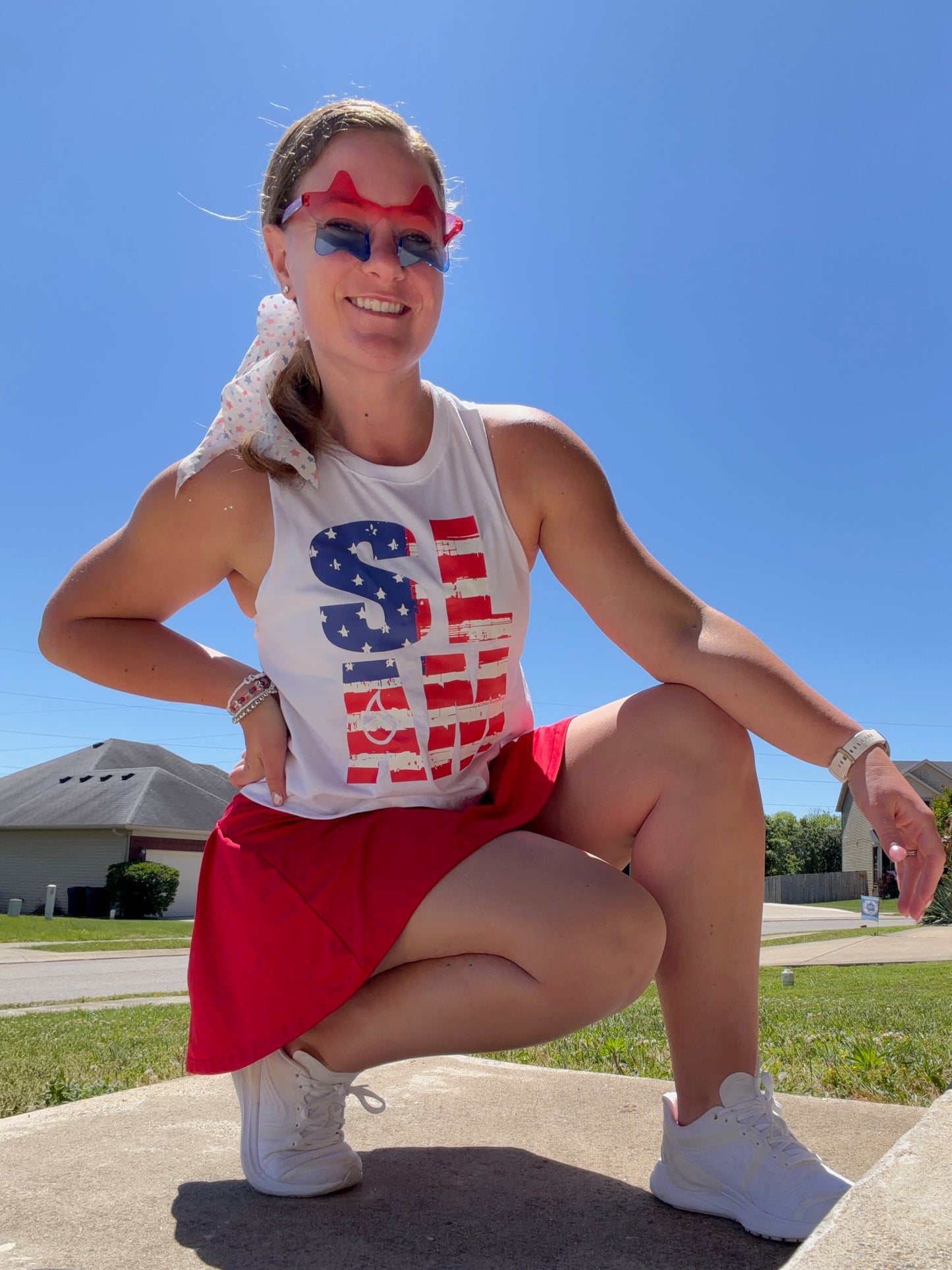 Patriotic SLAM White Crop Tank