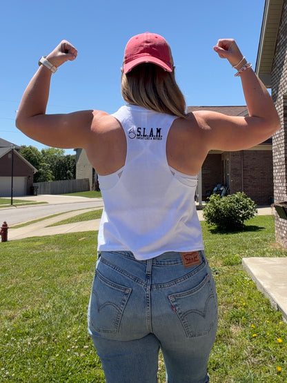 Patriotic SLAM White Crop Tank