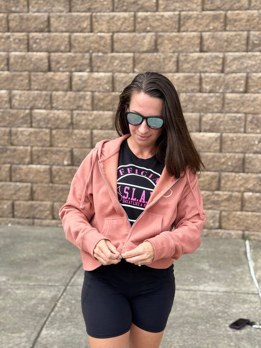 *Preorder* SLAM On Repeat Full Zip Crop Hoodie