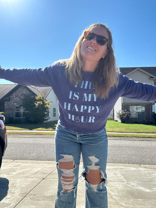 *Preorder* This Is My Happy Hour SLAM Crop Sweatshirt