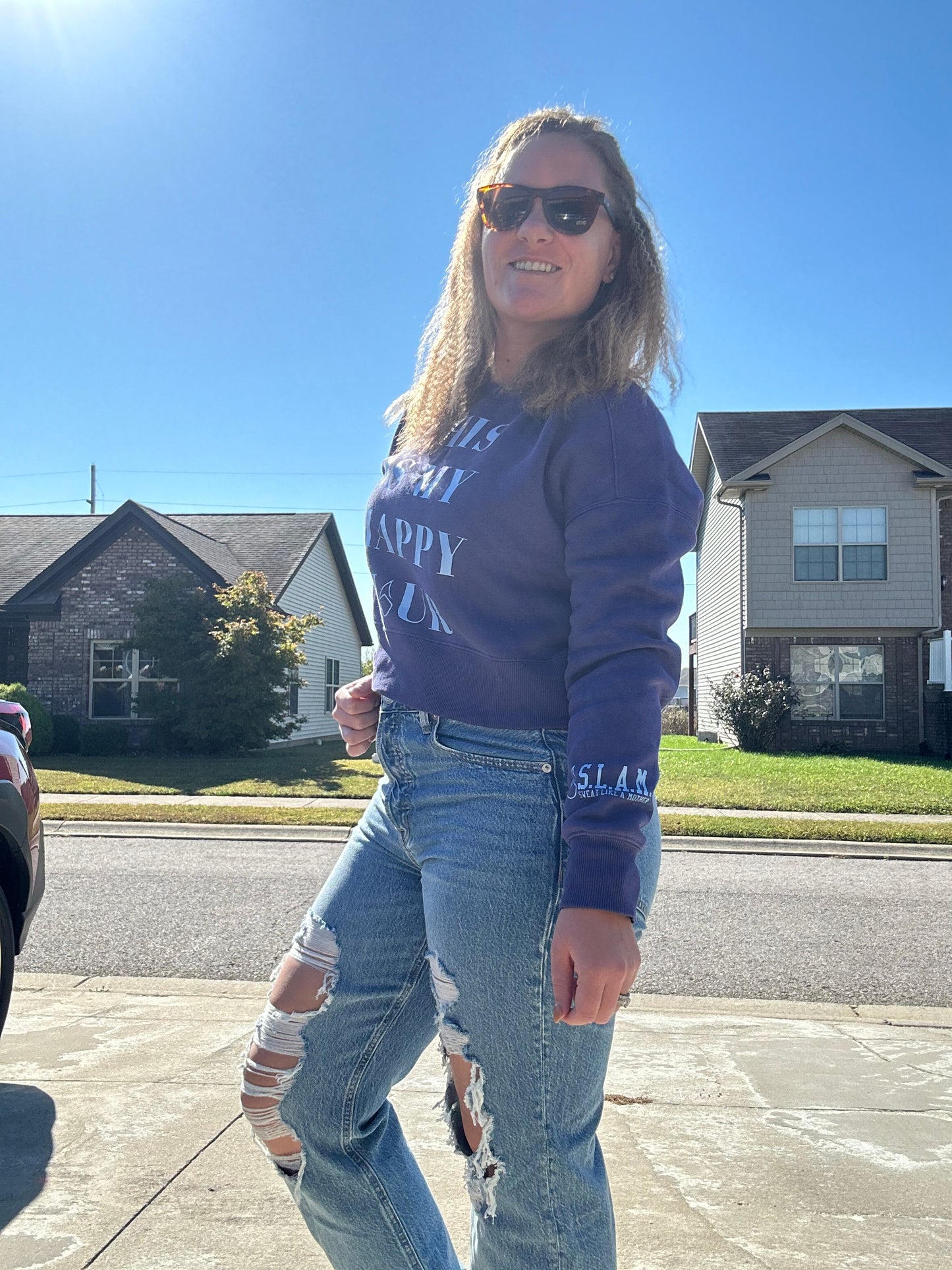 *Preorder* This Is My Happy Hour SLAM Crop Sweatshirt